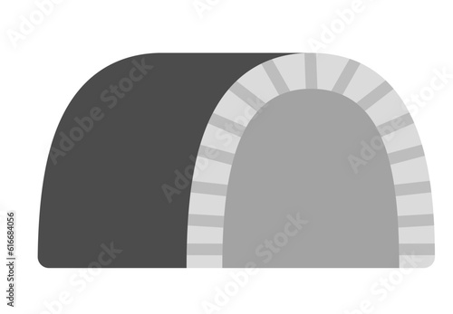Vector tunnel icon. Railway or highway gate sign. Railroad tube passage clipart isolated on white background
