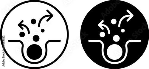 Cleaning pore icon, blackhead dermatology skin 