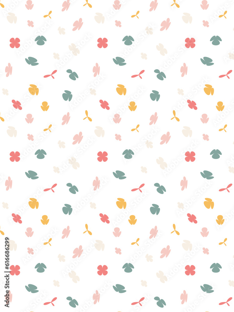 pattern with confetti, pattern background with flower minimalist trendy