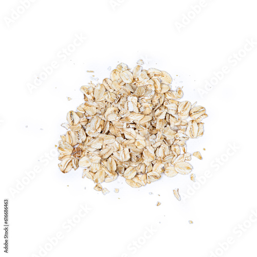 A little pile of oats, isolated on a white background