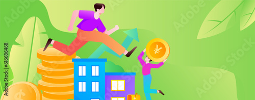 Home loan flat vector concept operation illustration
