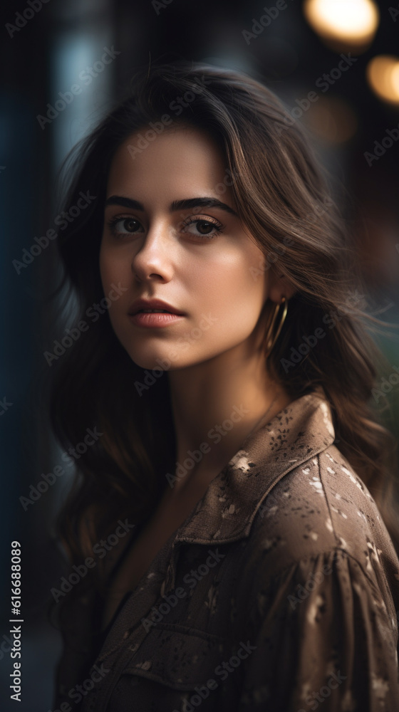 Woman Female Face Street Style Portrait Close Up Photo Digital Generated Realistic Modern Trendy Illustration Artwork Background Woman Female Face Street Style Portrait Close Up Photo Digital Generated Realistic Modern Trendy Illustration Artwork Background