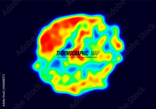 Heat map. Abstract infrared thermographic background. Vector illustration.