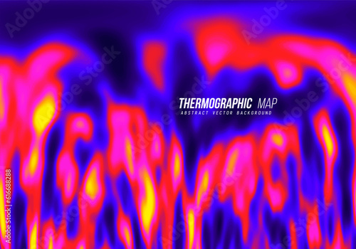 Heat map. Abstract infrared thermographic background. Vector illustration.