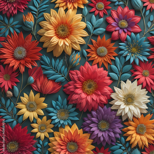 Vibrant Petals  A Whimsical Floral Pattern