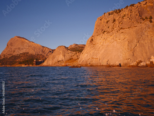 Rocks on the Black Sea. Sunrise