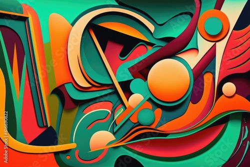 abstract artwork with bold, bright colors and shapes, created with generative ai