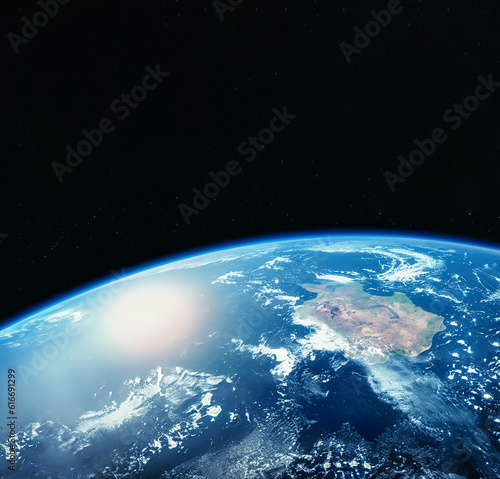 宇宙 地球 Sunrise over earth Generative AI
