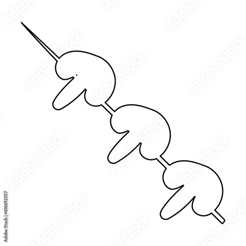 mushroom kebab vegetable piece line icon element