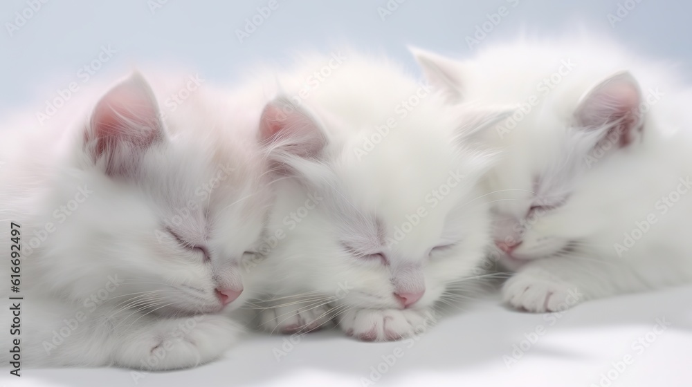 Three cute lazy kittens.AI generated. Three cute lazy kittens.AI generated.