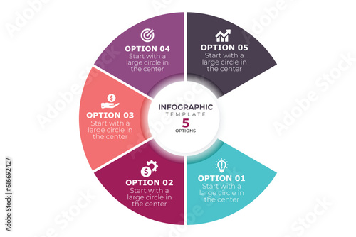 Circle Infographic vector illustration. Numbered Circular Infographic Layout