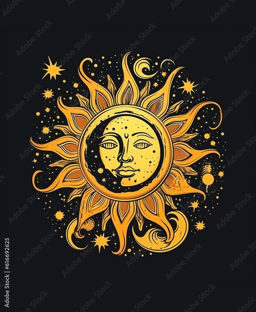 Fototapeta premium sun and moon. ai generated