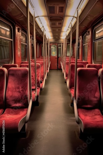 empty public transport seats during lockdown, created with generative ai