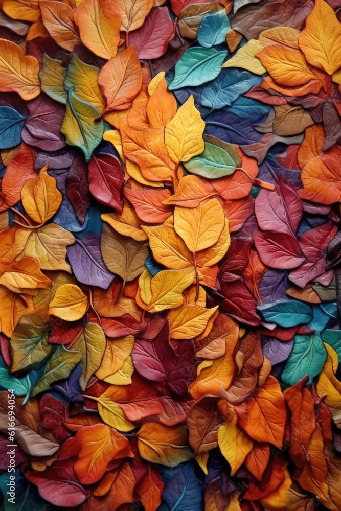 various shapes and colors of autumn leaves, created with generative ai various shapes and colors of autumn leaves, created with generative ai