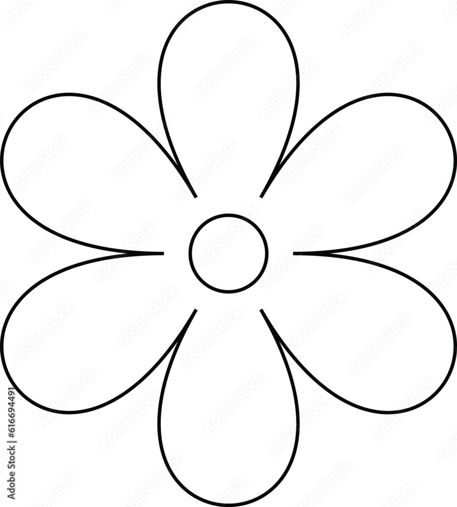 Simple Outline Flower Icon on white background. Best For Logo Design, clipart and KDP Simple Outline Flower Icon on white background. Best For Logo Design, clipart and KDP