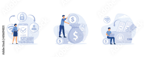 Financial management. Personal finance planning and deposit growth concept. flat modern vector illustration