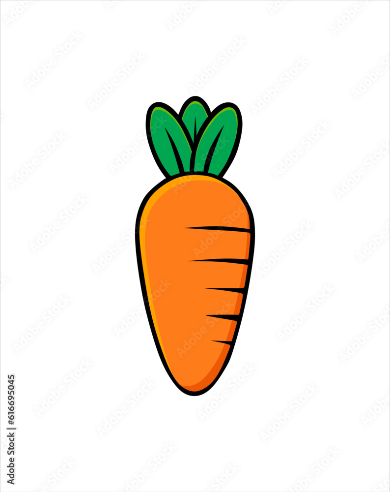 Simple flat orange carrot icon design Simple flat orange carrot icon design