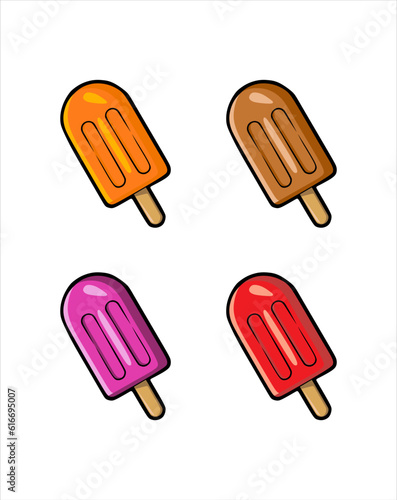 Simple set flat ice cream icon