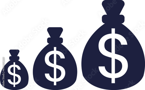 bag with money, dollar icon vector