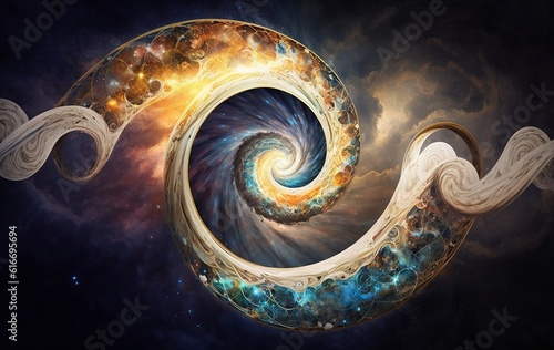 Reincarnation as the infinity of the universe in the form of a spiral photo
