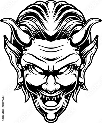 Dracula face is scary , mascot illustration