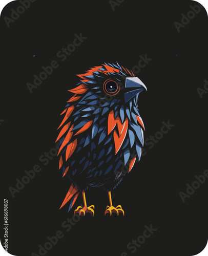 Bird 3 colors vector