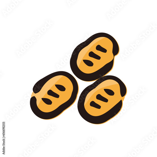 Chicken nuggets - Fast food icon/illustration (Hand-drawn line, colored version)