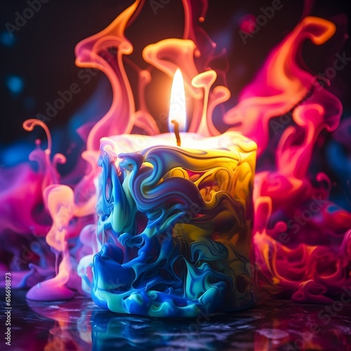 burning candles on a dark background(generate ai)