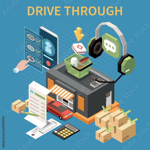Drive Through Isometric Composition