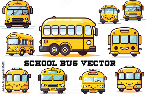 School bus  10 eps vector files. Bus vector. School bus