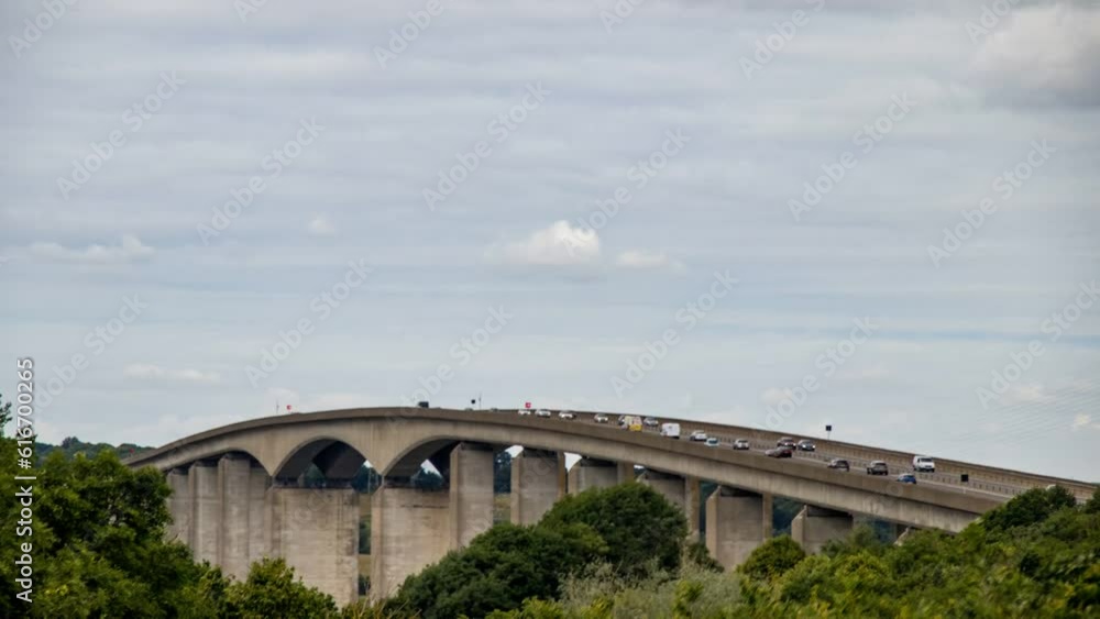 4k timelapse of traffic crossing the Orwell Bridge near Ipswich, Suffolk, UK 4k timelapse of traffic crossing the Orwell Bridge near Ipswich, Suffolk, UK