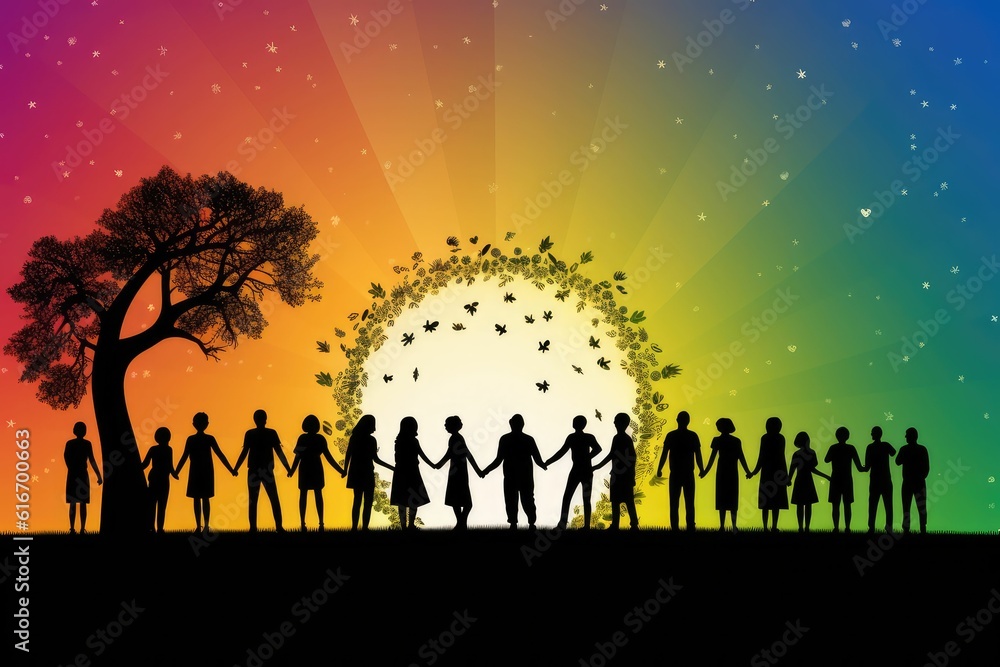 Rear view multiethnic best friends embracing standing near grey wall Rear view multiethnic best friends embracing standing near grey wall