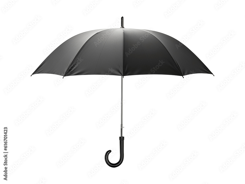 Open black umbrella isolated on transparent or white background, png Open black umbrella isolated on transparent or white background, png