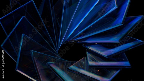 Obraz na płótnie Futuristic background illustration with glass shapes. Abstract 3d background w salonie