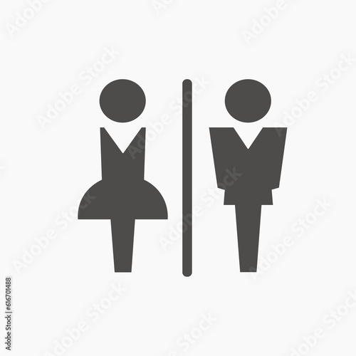 Wc, toilet door icon vector symbol. Men and women wc, toilet, bathroom icon vector symbol	