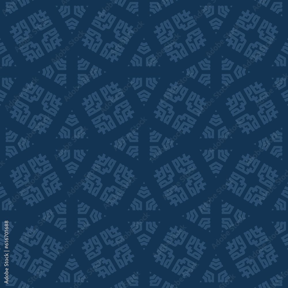 Nathloses Retro Muster - Textur in Blautönen Knoten Kreuz