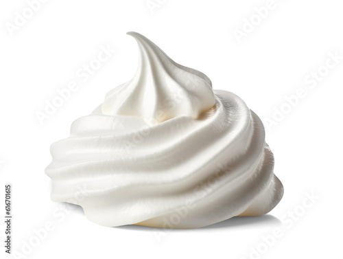 Fotografiet Whipped cream isolated on transparent or white background, png