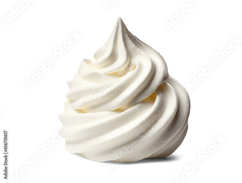Whipped cream isolated on transparent or white background, png photo