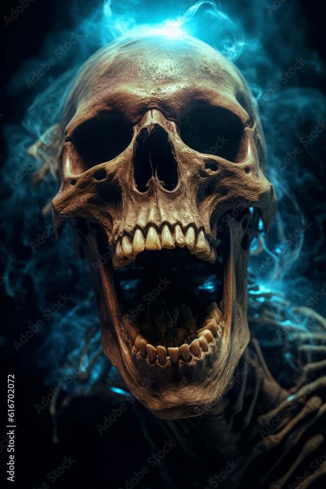 Screaming skeleton out from the grave Screaming skeleton out from the grave
