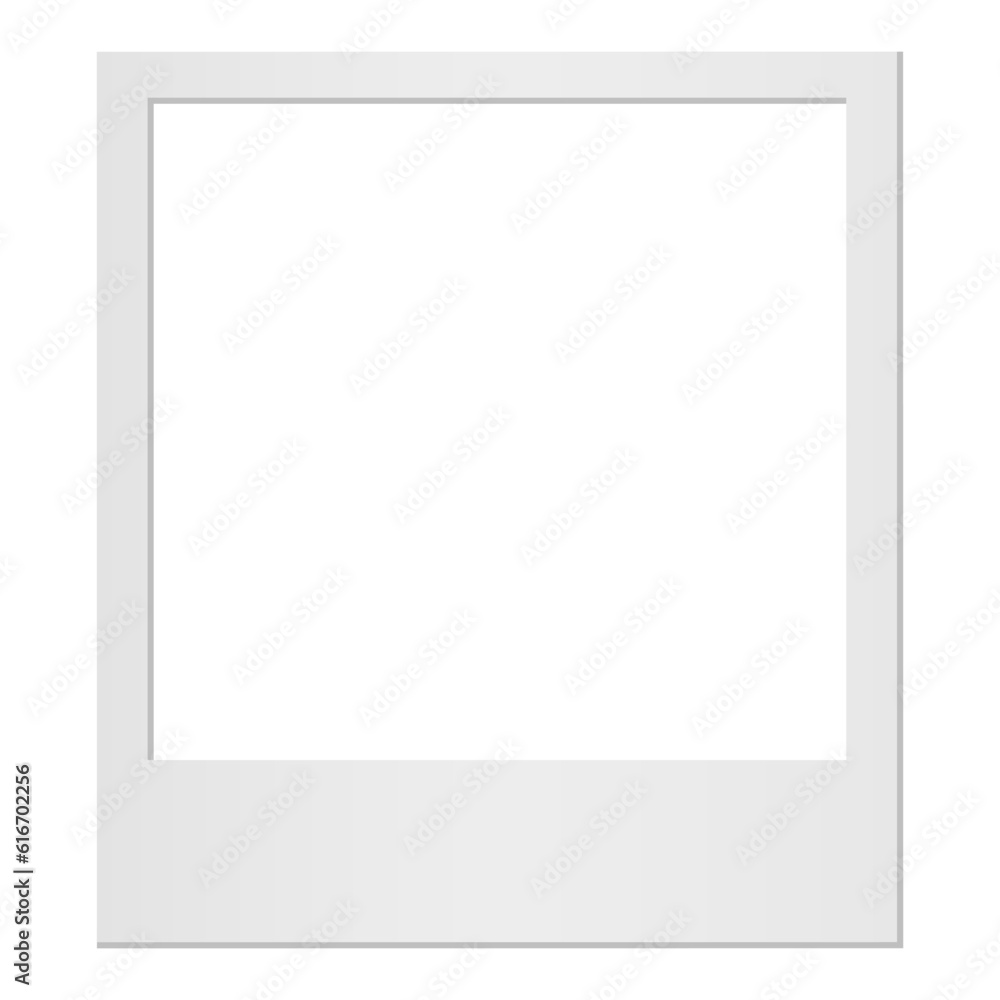 Empty white photo frame. Realistic photo card frame mockup - stock vector