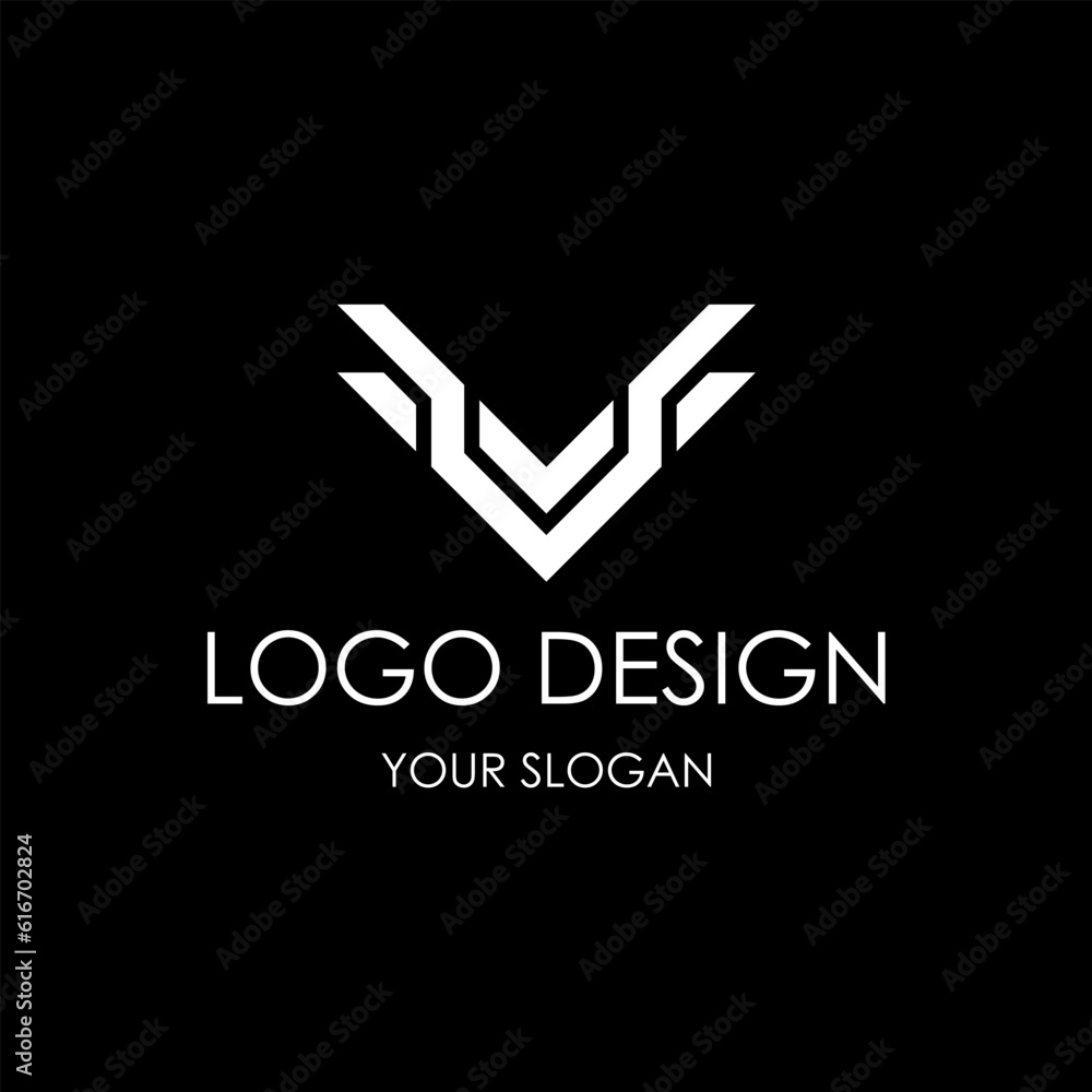 creative V Monogram logo with eagle wings. Veteran and defense vector logo creative V Monogram logo with eagle wings. Veteran and defense vector logo