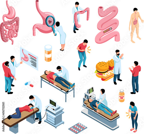Gastroenterologist Isometric Set