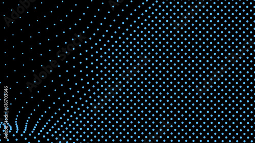Dome-shaped protrusion part seine by stretching mesh for the illusion three-dimensional deformation of the surface. Screen media video trippy. Mesh LCD display. Scale size different hole space.