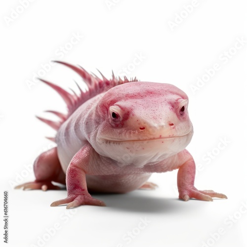 Axolotl Water Animal. Isolated on White Background. Generative AI.