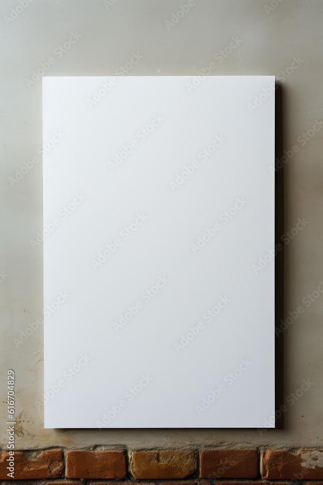 Blank vertical poster template, standalone mockup created using generative AI tools Blank vertical poster template, standalone mockup created using generative AI tools