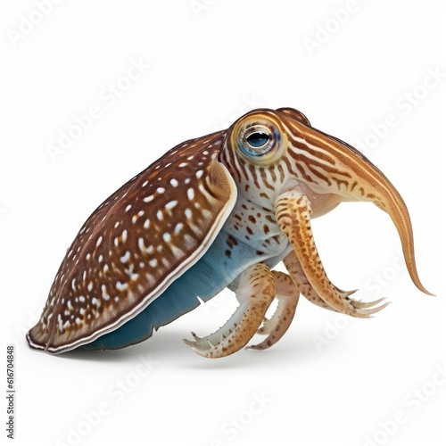 Cuttlefish Water Animal. Isolated on White Background. Generative AI.