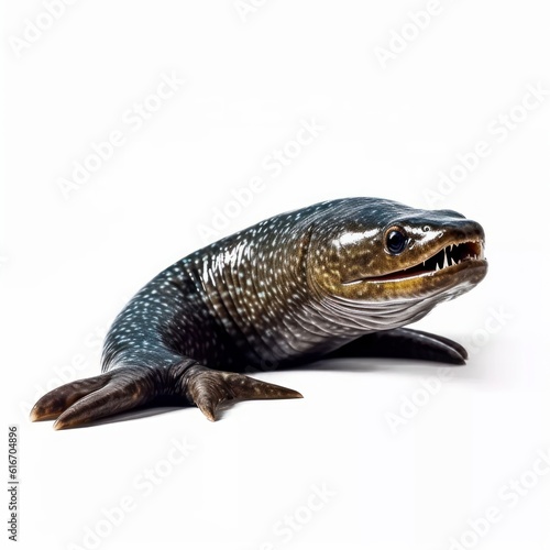 Electric eel Water Animal. Isolated on White Background. Generative AI.