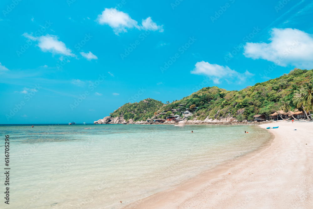 white beach on tropical island