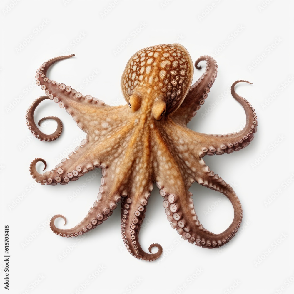 Octopus Water Animal. Isolated on White Background. Generative AI. Octopus Water Animal. Isolated on White Background. Generative AI.