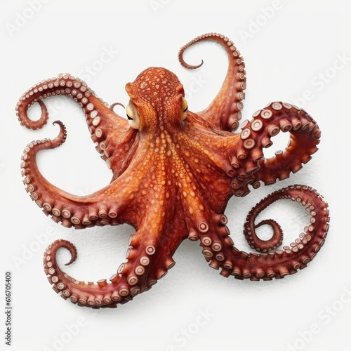 Octopus Water Animal. Isolated on White Background. Generative AI.
